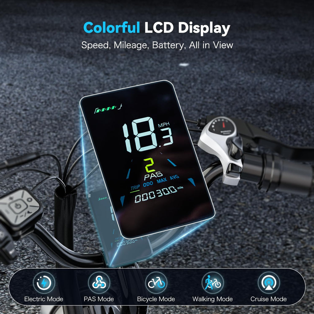 Electric Bike for Adults 1000W 1500W Peak Motor 15AH 20AH Removable Battery 70Miles 80Miles UL 2849 Certified Electric Commuter Bike Front Suspension Ebike