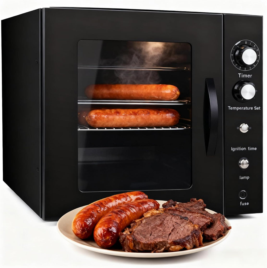 CLIVIA Indoor Pellet Smoker, Electric Indoor Smoker, Countertop 2 Layers BBQ Grill 10L Smoker Oven for Meat, Sausage, Jerky, Beef, Adjustable 86-230°F