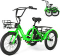 Vivi 750W Peak 20'' Folding 3 Wheels Electric Bicycle Bikes, 48V 10.4Ah Removable Battery Electric Tricycle for Adults, Speed Differential, 15.5MPH Eletric Trike with Bracket