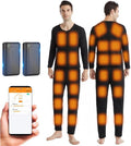 28 Zones Heated Thermal Underwear Set for Men USB Electric Heating Shirt Pants with APP Temperature Adjustment