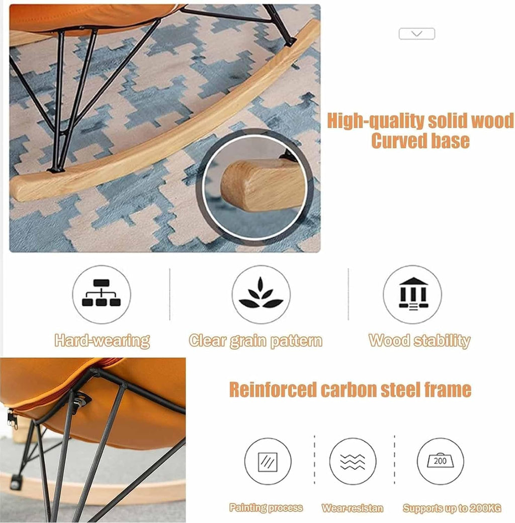Modern Nursery Rocking Chairs, Rocking Chair Nursery with Footrest, Upholstered Rocking Chair Nursery Glider, Comfy Rest Reading Chair Water Resistant Nursery Chair,Pink