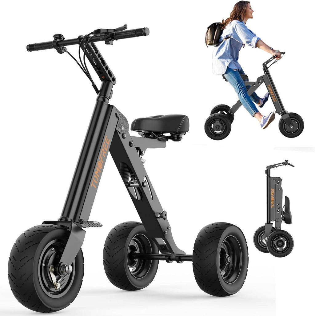3 Wheel Mobility Scooter for Adults, Powered Mobility Scooter with seat Lightweight Folding Mobility Scooter with 36V 7.8AH Electric Scooter, Reverse Function & Key Switch for Commute and Travel