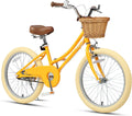 Petimini Vintage Kids Bike for Girls, 12–20 Inch Classic Bicycle with Wicker Basket & Bell, High Tensile Steel Frame, Training Wheels (12–18'), 85% Pre-Assembled, Retro Bike for Outdoor Riding