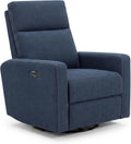 Nurture& The Glider Plus - Premium Nursery Power Recliner | Swivel Chair with Adjustable Head Support and Adjustable Lumbar Support | Built-in USB - The Ultimate Comfort for Nursing, Relaxing (Navy)