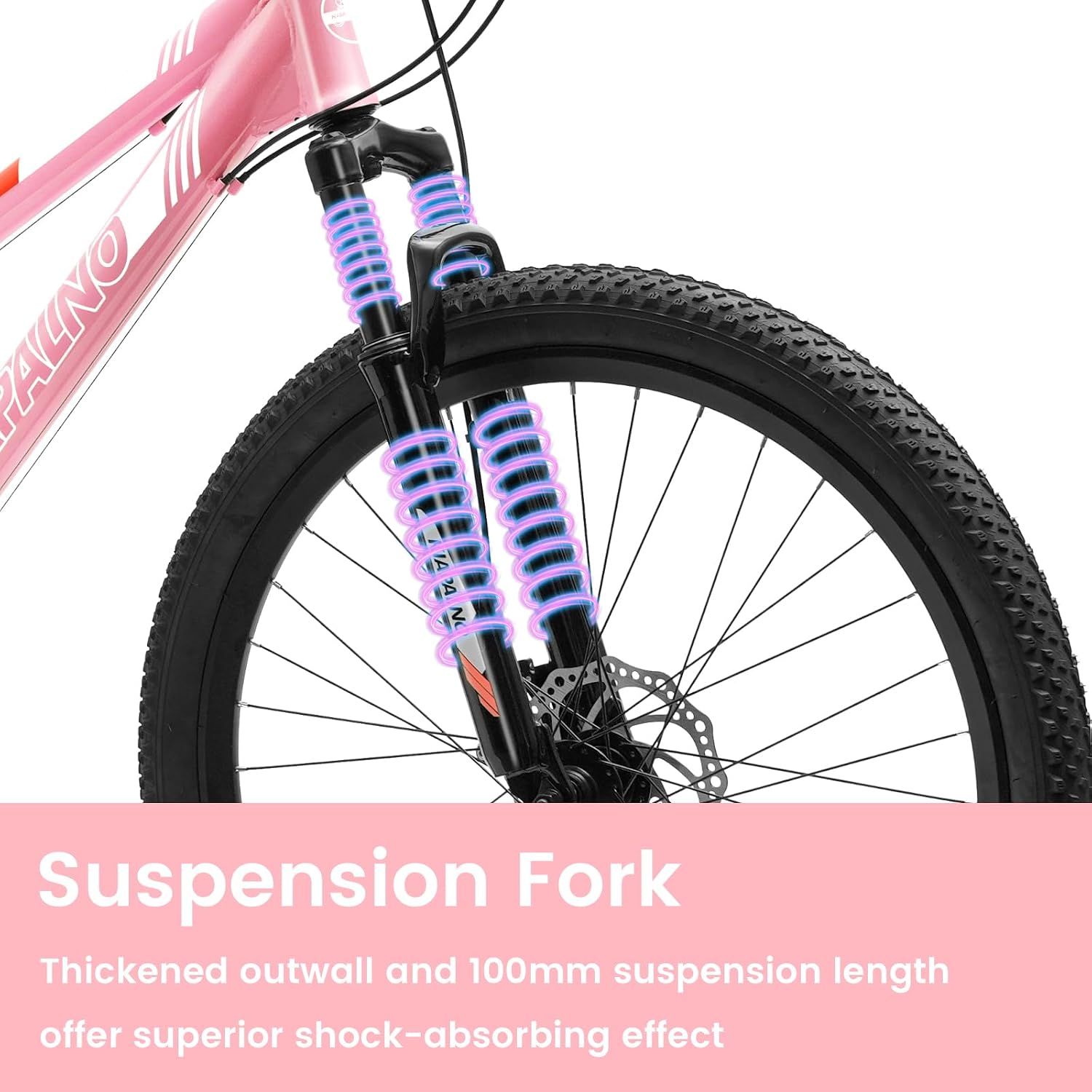 Ecarpat 24 26 Inch Mountain Bike for Girls, 21 Speeds Steel Frame Girls Bike, Front Suspension Teens Sport Bicycle for School Short Trip Camping, Summer Gift for Girls, Pink Purple White Options