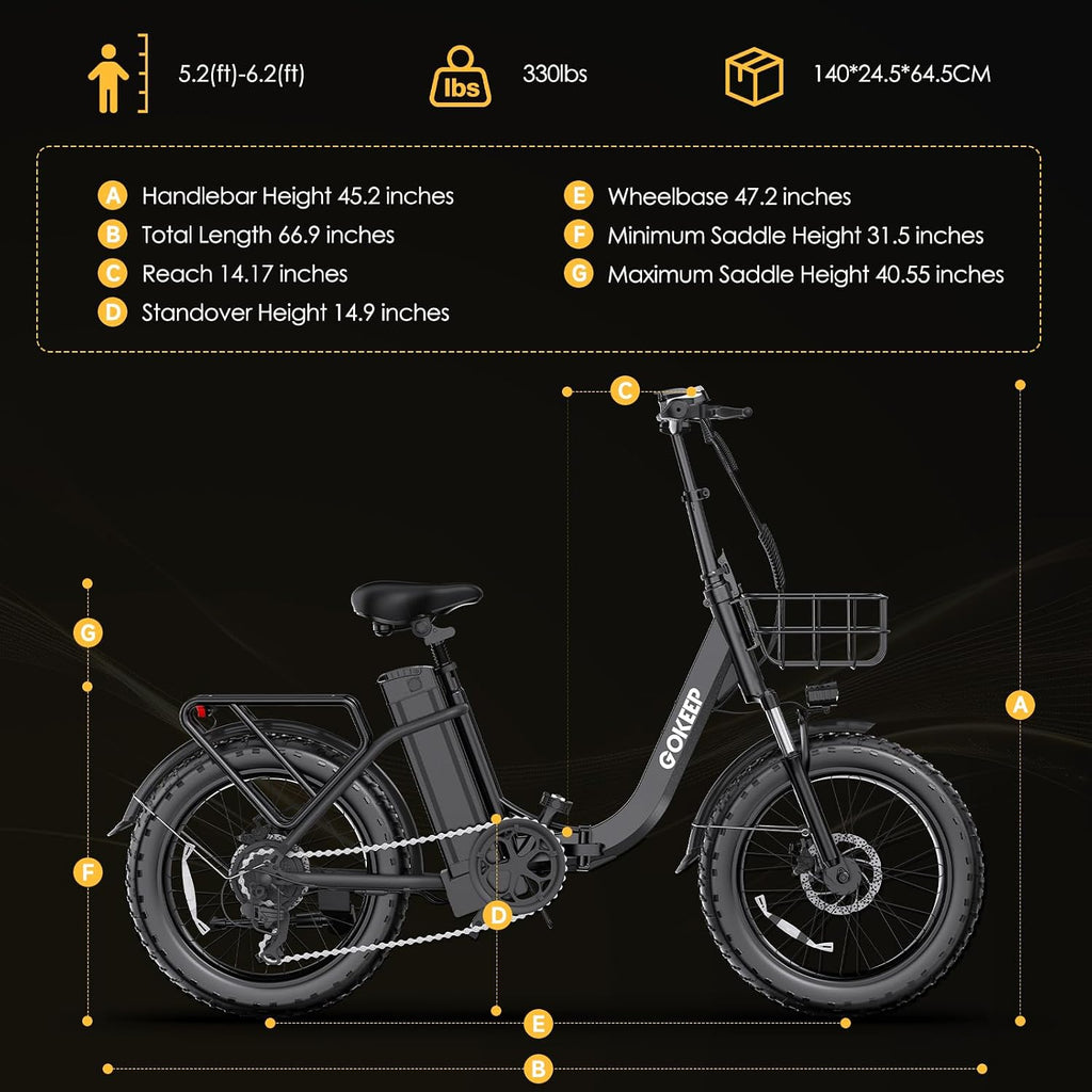 Electric Bike for Adults 20' Fat Tire 1300/1800W Peak Motor 52V 13/18.2AH Removable Battery 35/86 Miles PAS Range,20MPH,Folding EBike with Shimano 7 Speed and Adjustable Seat