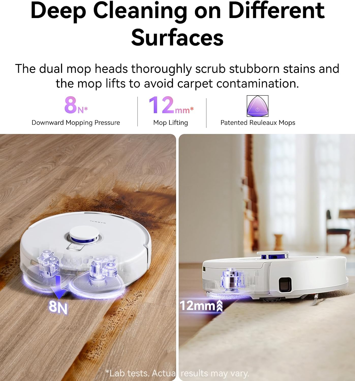 NARWAL Freo Z10 Robot Vacuum and Mop Combo, Tangle Free Robot Mop, 15,000Pa Suction, Adapts to Hard-to-Reach Areas,Self-Emptying,Mop Washing & Drying, Obstacle Avoidance,for Pet Hair & Floor (Renewed)