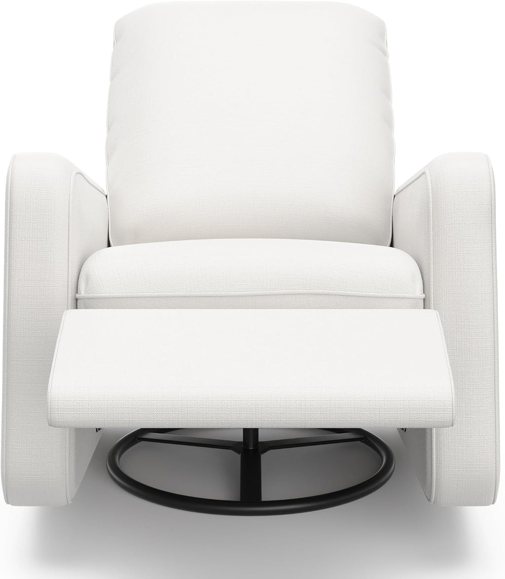 Graco Teddi Power Recliner Swivel Glider, Electronic Power Recline, Oeko-TEX 100 Certified, USB-A & USB-C Charger, Premium Cushioning & Comfort – (Ivory Basketweave)