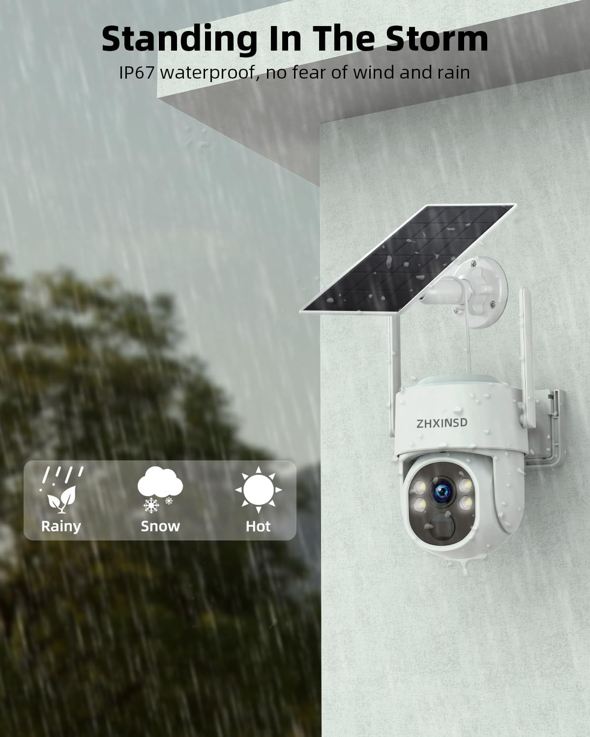 PTZ Security Cameras Wireless Outdoor Solar Powered, Pan Tilt 360 View 10 CH Ultra 4MP Home Security Camera System with 4 Cameras Human Detection Two Way Audio Color Night Vision 64G Storage