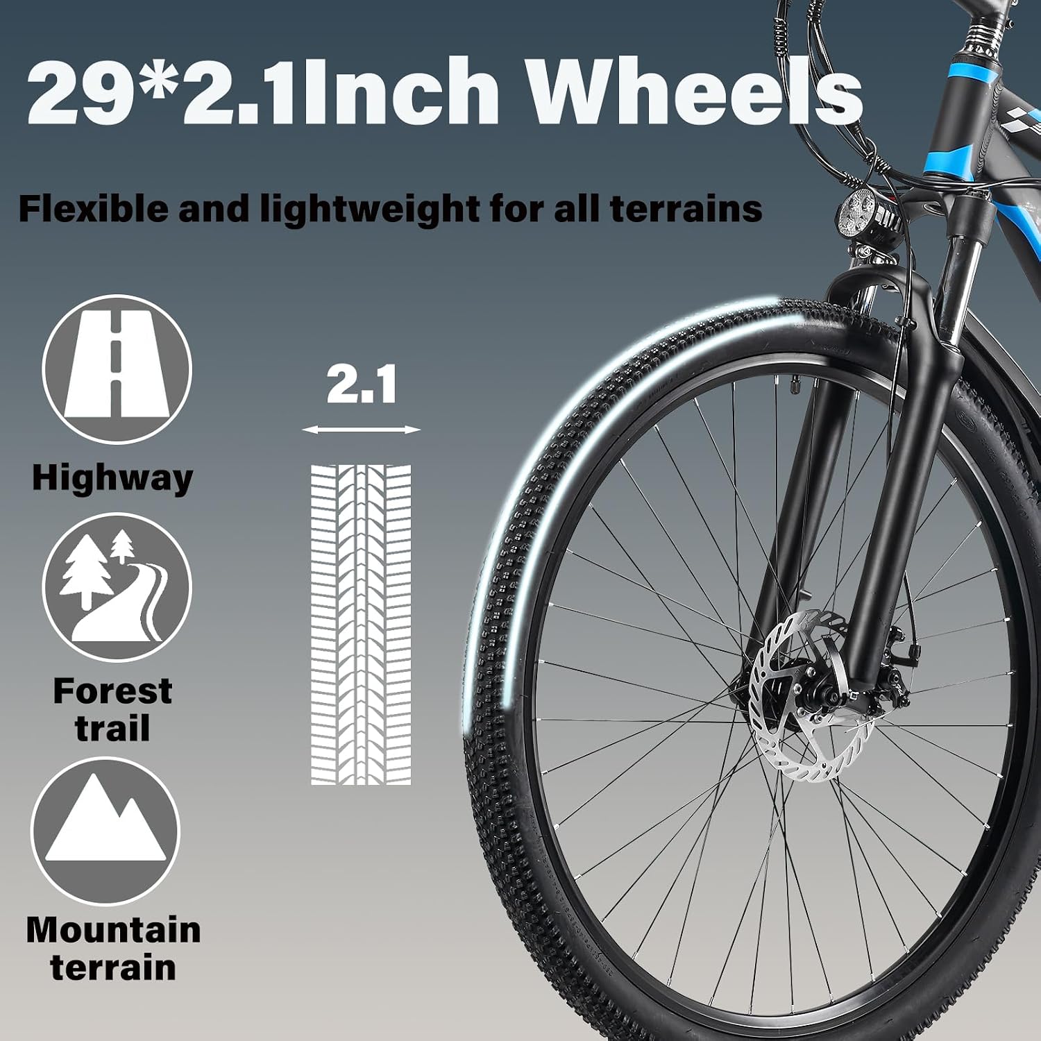 29 Inch Adult Commuter Electric Bike, 750 Watt/Peak 1000 Watt Motor 48V 17.5AH Removable Battery Electric Bike 29' x 2.1' 34MPH Electric Mountain Bike 21 Speed Gear Shift Electric Bike