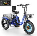 NAIZEA Electric Tricycle for Adults - 20' x 4' Fat Tire Electric Trike, 48V 500W Ebike, 3 Wheel Electric Bikes with Removable Battery, Aluminum Frame & Large Basket