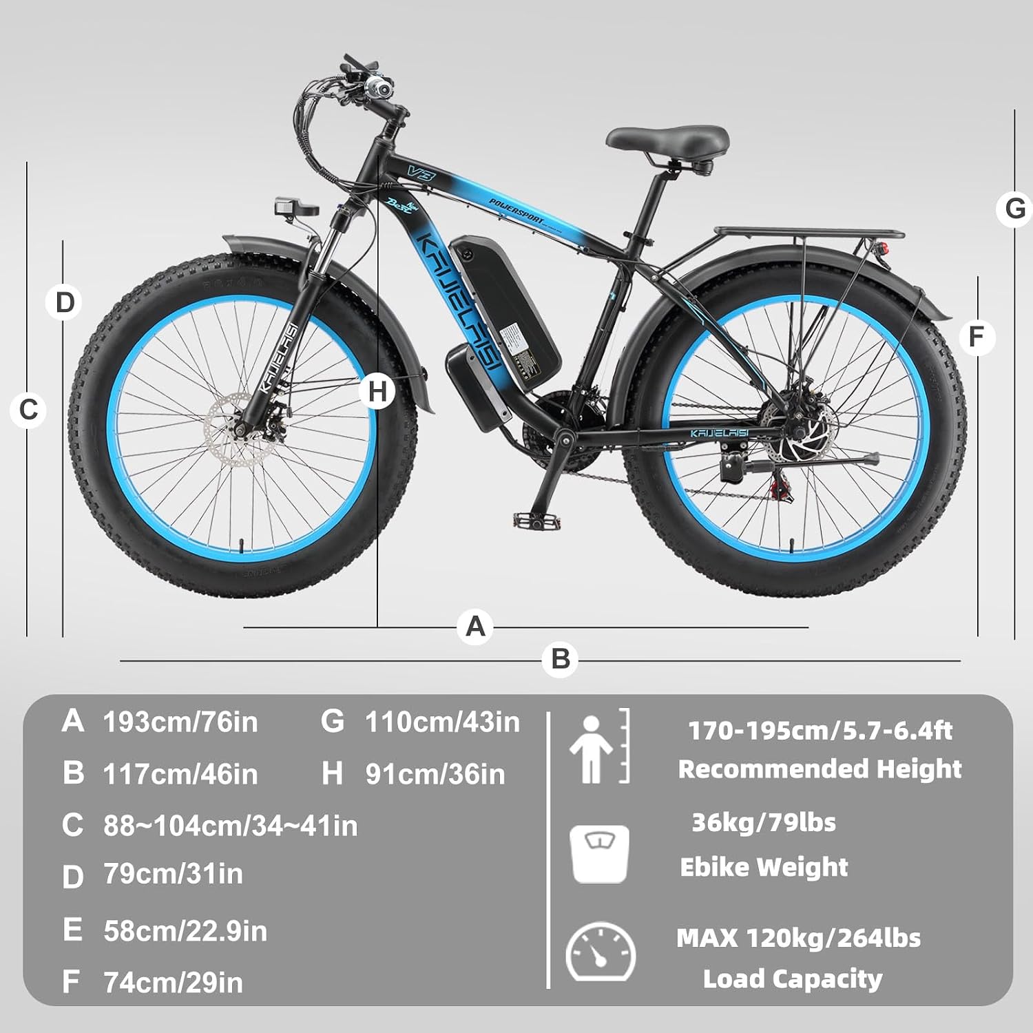 Electric Bike for Adults, 2000W Peak High Torque Motor, 48V 15Ah Removable Battery, 28MPH Max Speed, 26' Fat Tire, Dual Disc Brakes, Perfect for Mountain Hilly Commute & Outdoor Adventure