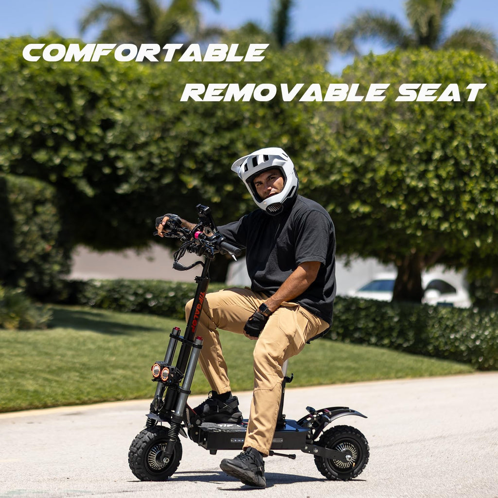 COFANSON Adult Electric Scooter 5600W Dual Motor with Seat, Top Speed 50mph, Range 50-60 Miles, Foldable Commuter Electric Scooter