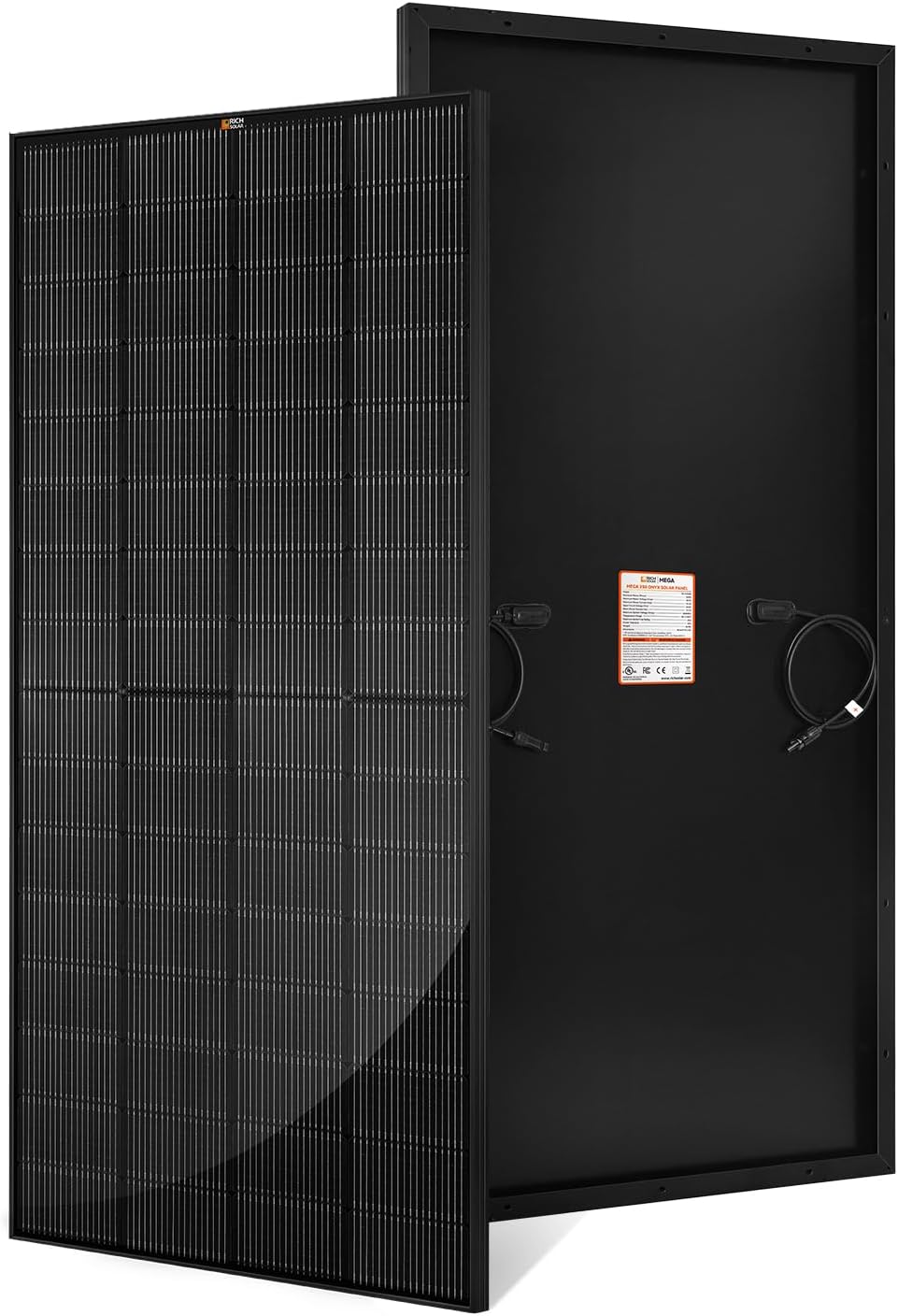 RICH SOLAR 250 Watt 12 Volt 16BB Monocrystalline Solar Panel N-Type Cells High Efficiency Solar Module for RV Trailer Camper Marine Off Grid All Black