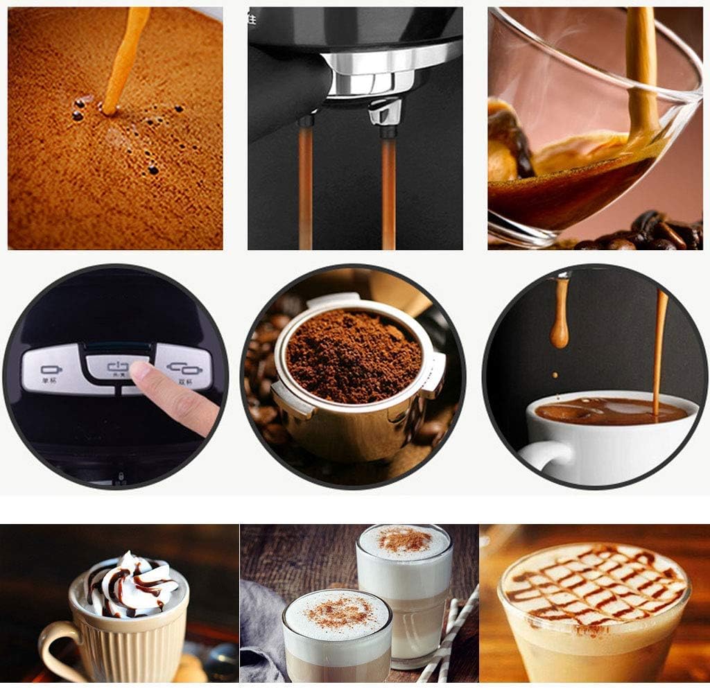 Coffee machine Coffee Machine Electric Coffee Machine Household And Commercial Italian Full Semi-Automatic Small Steam Milk Foam Express Manual Coffee Machine 1.2 L 850W Black