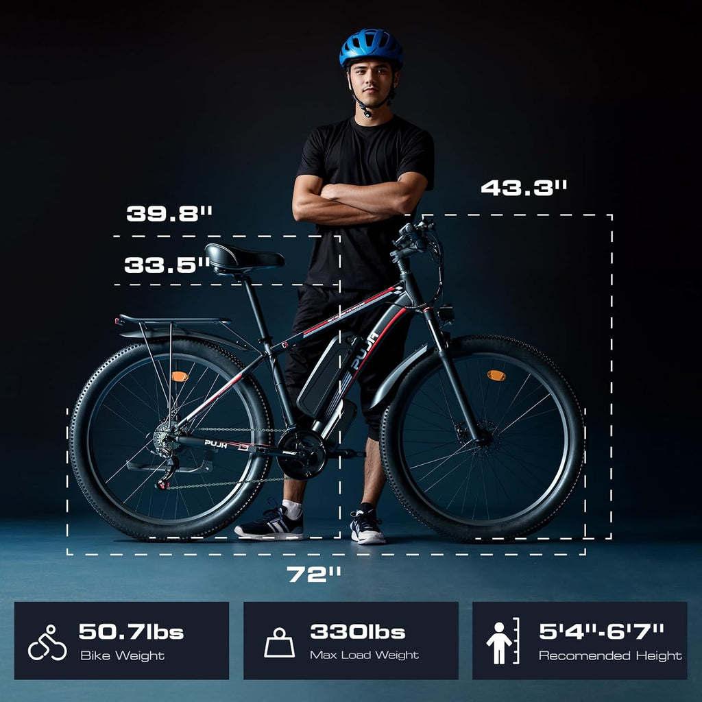 Electric Bike for Adults with Peak 2000W, Max 34 mph 30-80 Miles Commuting Electric Mountain Bike, 48V 17.5Ah Removable Battery 21-Speed Disc Brakes, 29' Tires and Front Suspension