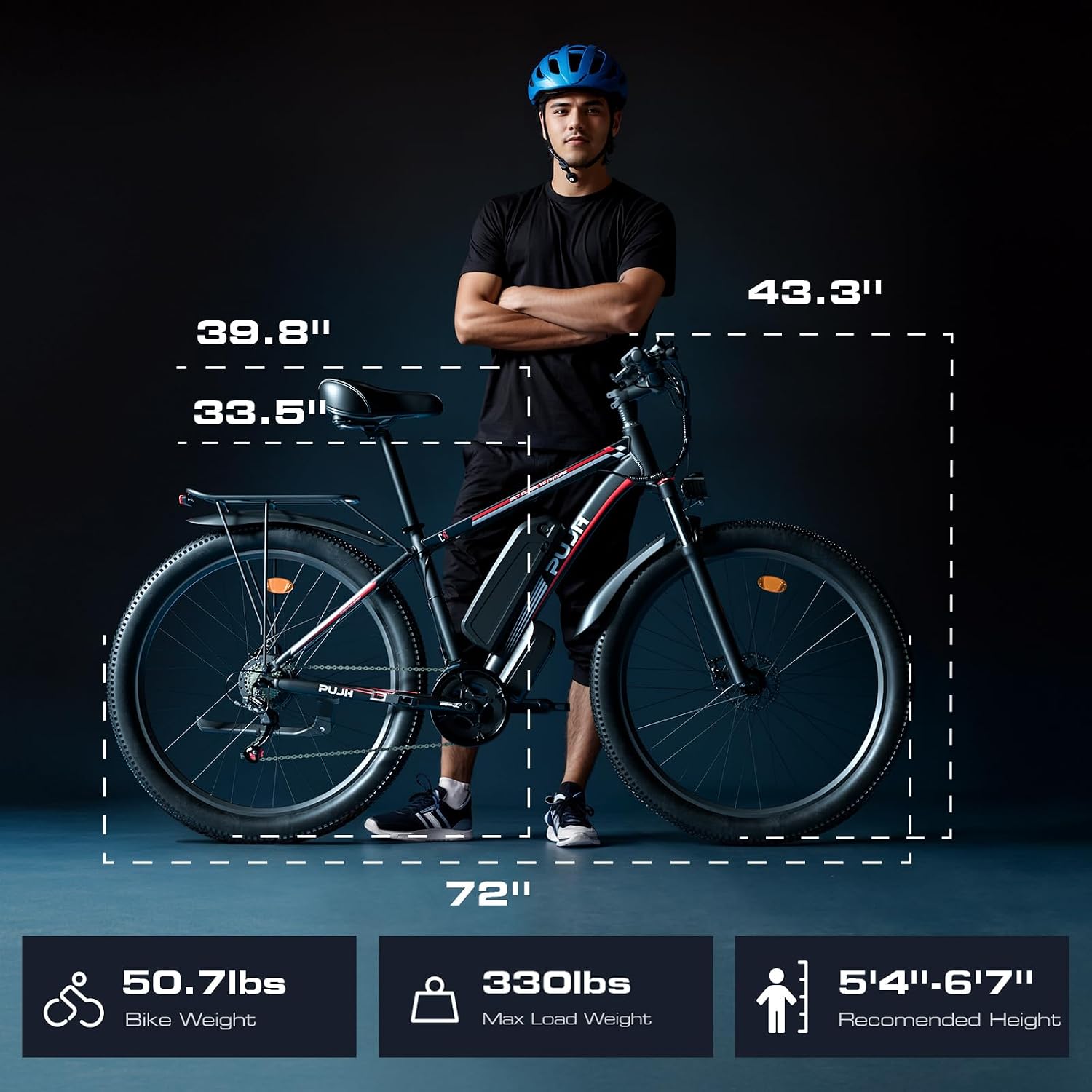 Electric Bike for Adults with Peak 2000W, Max 34 mph 30-80 Miles Commuting Electric Mountain Bike, 48V 17.5Ah Removable Battery 21-Speed Disc Brakes, 29' Tires and Front Suspension