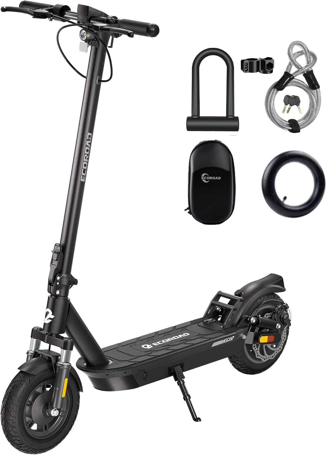 ECOROAD EC10 Electric Scooter for Adults, 750W Motor & 25 MPH & 32 Miles Long Range, 10' Tires with Dual Suspension, Foldable Commuting E Scooter with App Control