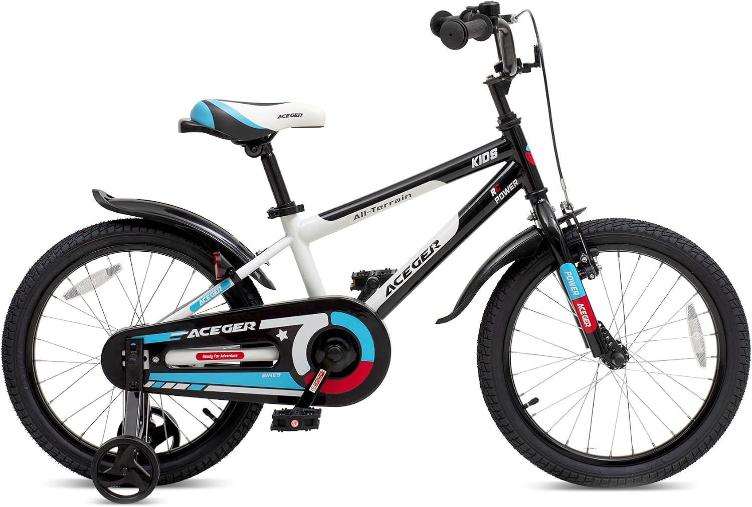 ACEGER Simon Kids Bike for Boys Girls Toddlers, Unisex for Aged 3-13 Years, 12 14 16 18 Inch Children Bicycle with Training Wheels, 20 Inch Bike with Kickstand
