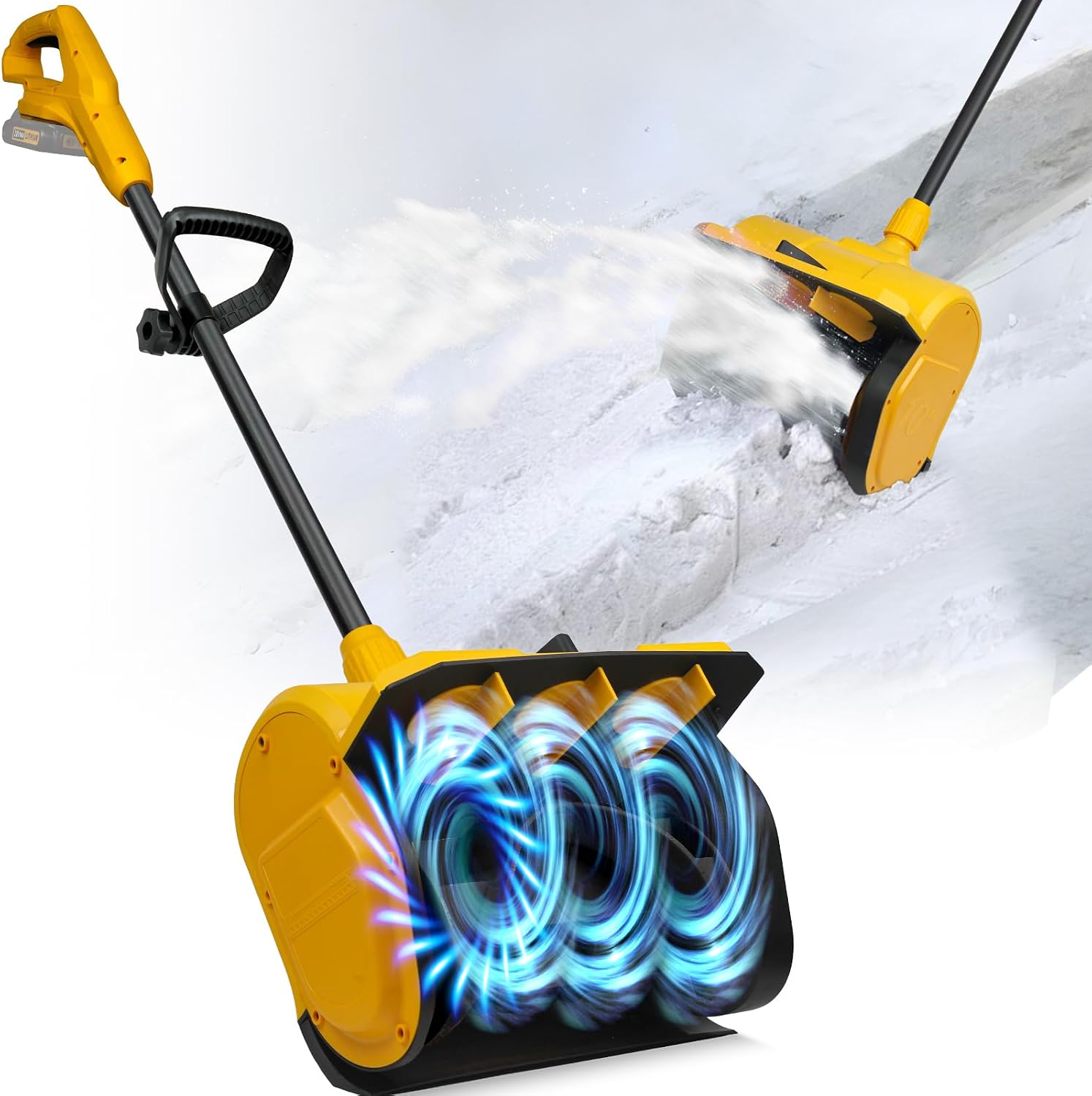 Cordless Snow Shovel Compatible with Dewalt 20V Max Battery, 11' Brushless Motor Electric Snow Shovel for Driveway Max 20' Throw Distance, Electric Snow Thrower for Patio Deck Driveway(Tool Only)