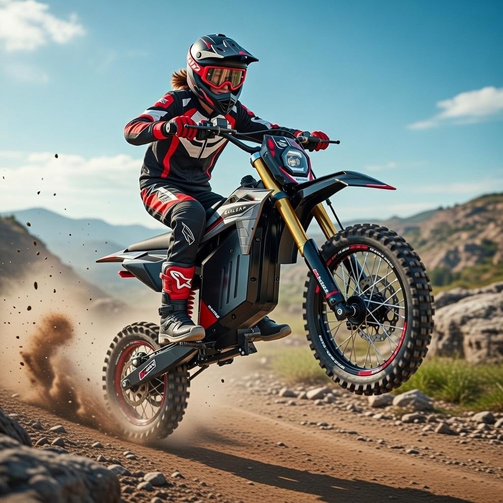 3500W Peak Electric Dirt Bike for Teens & Adults, 37MPH Electric Off-Road E-Bike with 48V 21Ah Battery, Up to 55 Miles Range, Dual Suspension, Hydraulic Brakes, 400LBS Load, Fit Age 13+