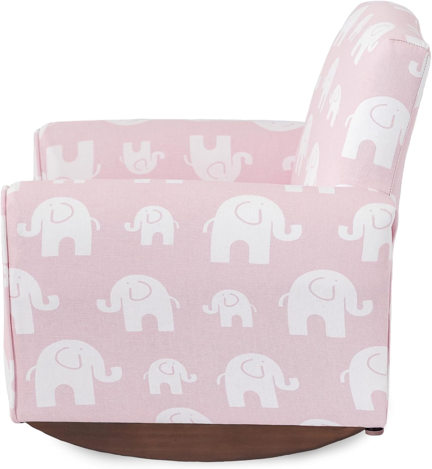 Toddler Personalized Armchair, Kids Upholstered Rocking Chair with Personalization, Toddler Chair with Personalized Name, Comfy Child Armchair, (Pink Elephants Print, Rockers)