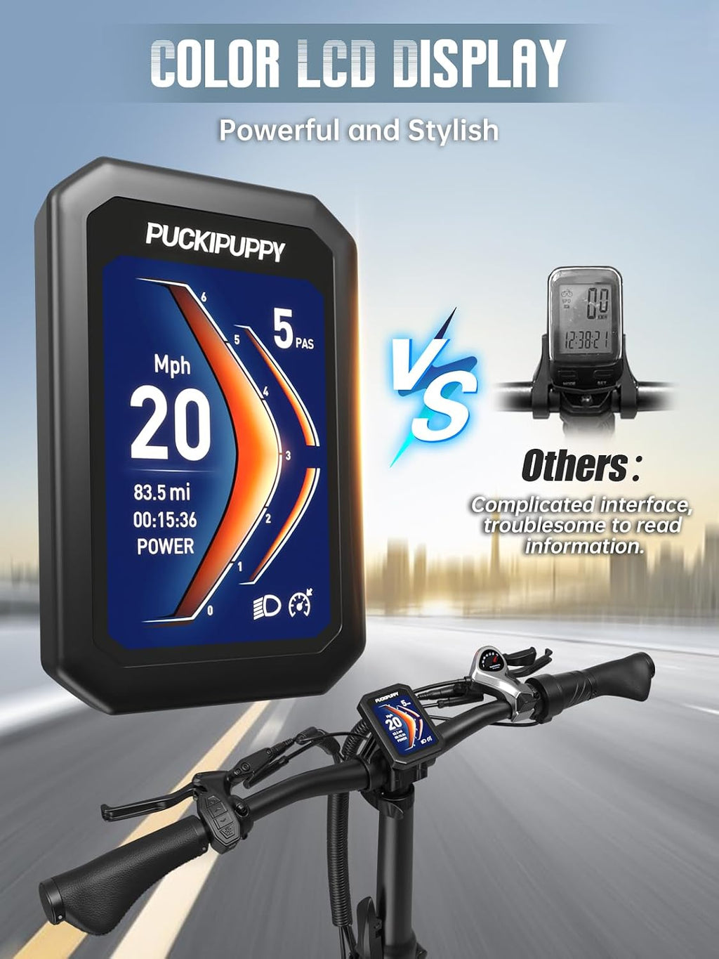 PUCKIPUPPY Electric Tricycle for Adult with 48V 17.4AH Cell Battery, 60 Miles Range Pickup Class Trike, 500 Lbs Load Electric Trike with Rear Differential and 20' Fat Tires, 960W Peak Motor, Husky