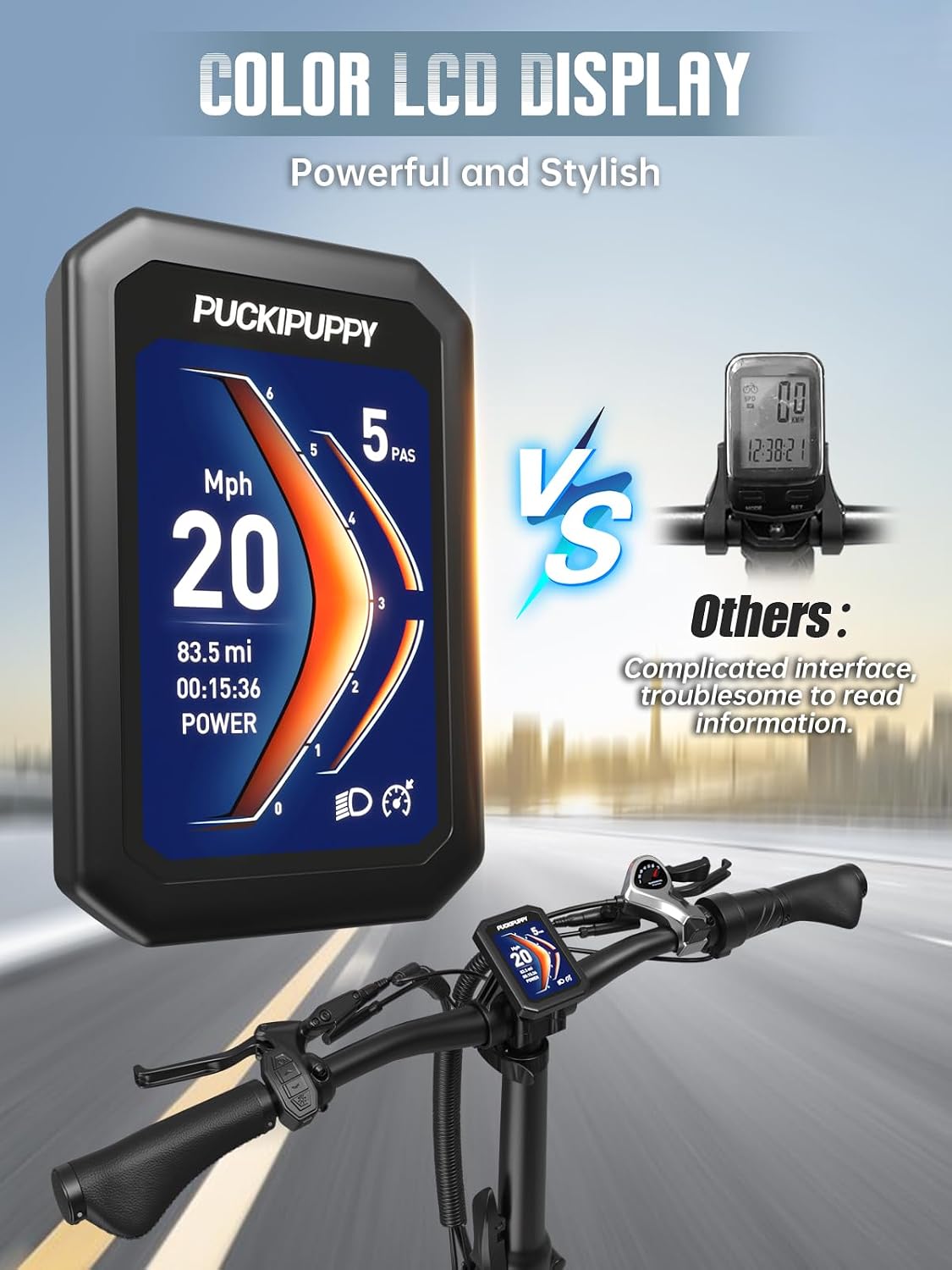 PUCKIPUPPY Electric Tricycle for Adult with 48V 17.4AH Cell Battery, 60 Miles Range Pickup Class Trike, 500 Lbs Load Electric Trike with Rear Differential and 20' Fat Tires, 960W Peak Motor, Husky