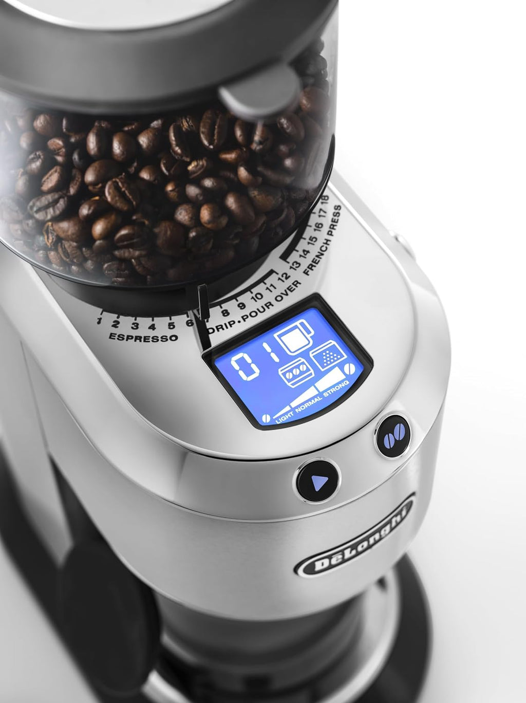 Delonghi Stainless Steel Dedica Coffee Grinder KG521M