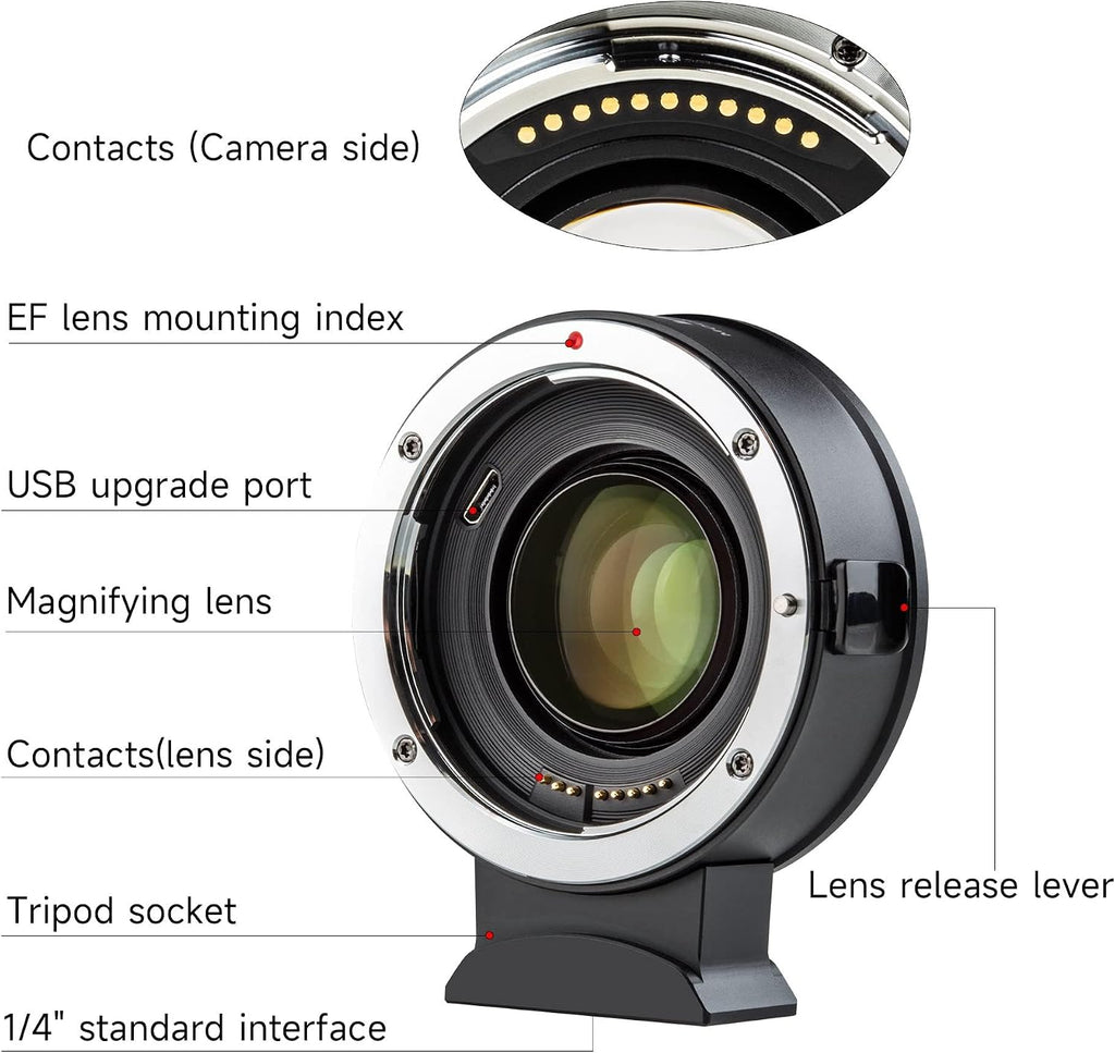 VILTROX EF-Z2 Auto Focus Lens Adapter 0.71x Reducer Speedbooster Lens Converter Compatible with Canon EF Mount Lenses to Nikon Z Mount Mirrorless Cameras Z5 Z6 Z6II Z7 Z7II Z50 Zfc