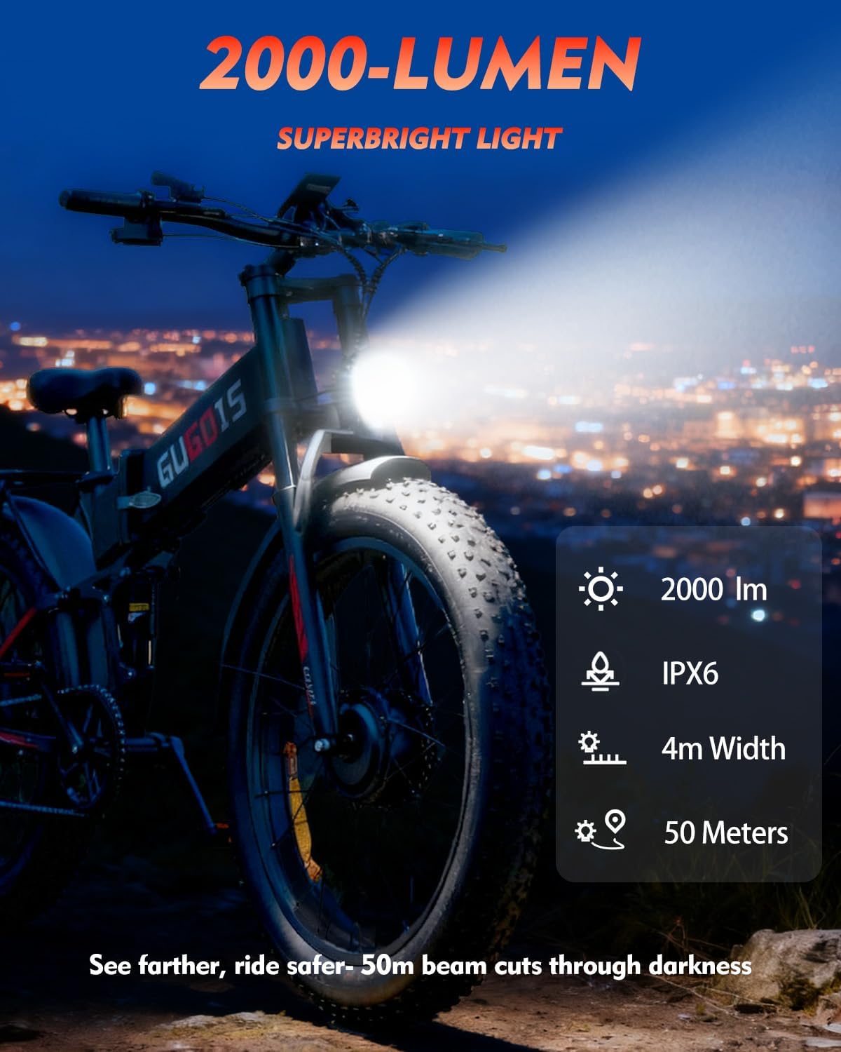 Rakowe Folding Electric Bike for Adults, 3000W Peak Dual Motor Ebike, 26' Fat Tire E-Bike, 48V Battery, Up to 35MPH & 60 Miles, All-Terrain, UL Certified, Suspension Electric Dirt Bike
