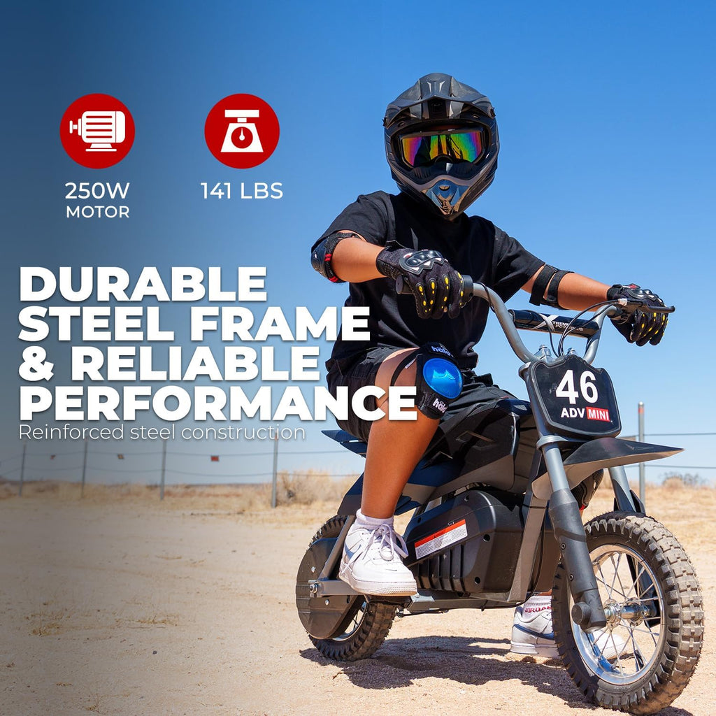 XtremepowerUS Electric Dirt Bike, 24V 250W Battery Powered Mini Dirt Bike, Electric Ride-On (Dark Knight)