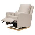 Babyletto Sigi Electronic Power Recliner & Swivel Glider with USB Port in Performance Beach Eco-Weave with Light Wood Base, Water Repellent & Stain Resistant, Greenguard Gold and CertiPUR-US Certified
