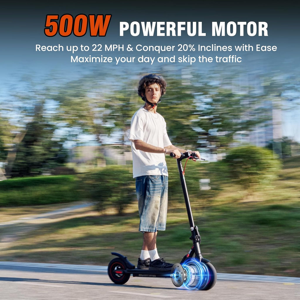 iScooter Electric Scooter Adults & Big Kids, Cruise Control, Dual Braking System, Smart App, Foldable Electric Scooter for Commuting & Campus Use