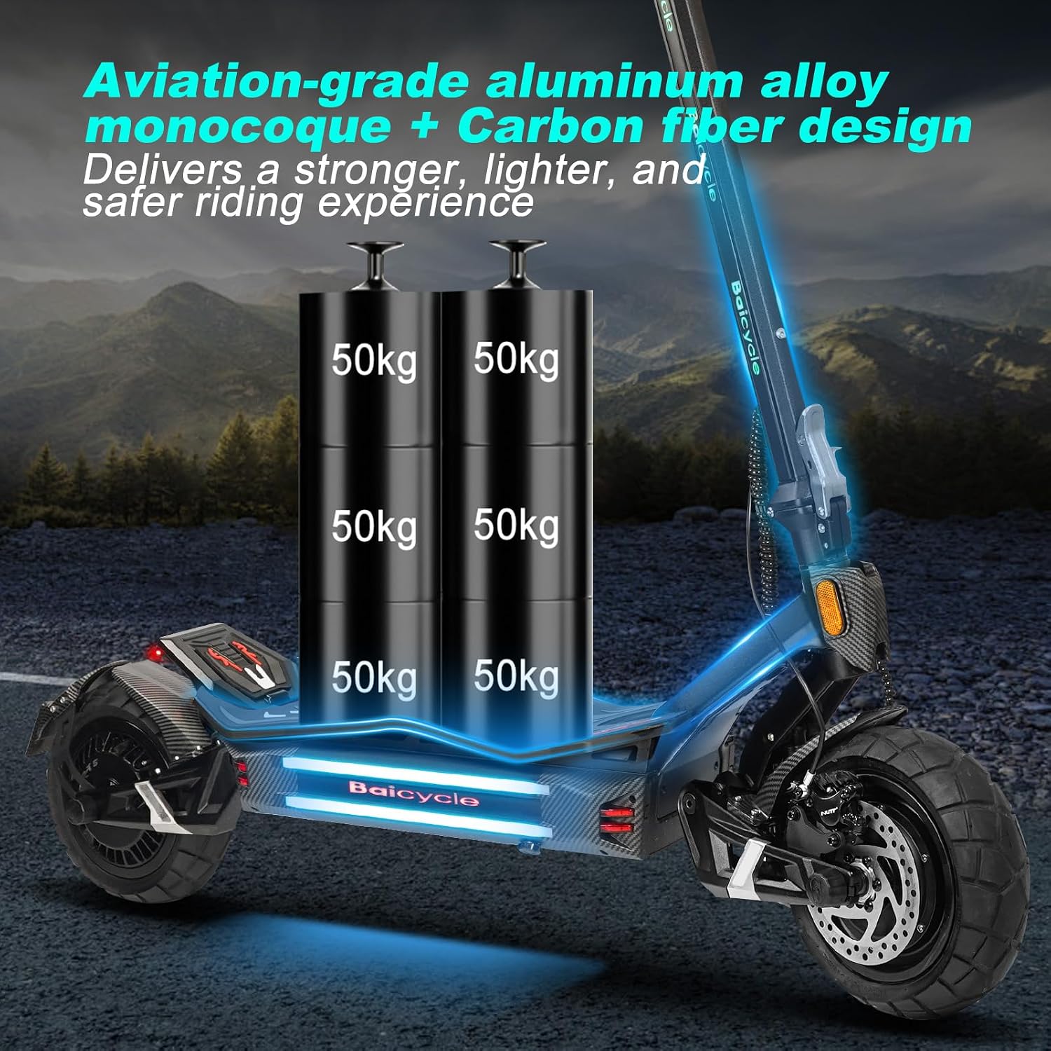 Electric Scooter Adults 1600/4000/6000W Motor 50 Miles Long Range & 40/45/50 MPH Top Speed 10' Off Road Tire Folding E-Scooter 60V/48V 20.8AH Battery Kick Scooter with Detachable Seat for Commuter