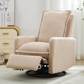 JIVOIT Modern Swivel Rocker Recliner Chair, Linen Fabric Glider Rocker Recliner, Rocking Chair Nursery with Backrest and Footrest, Single Reclining Sofa for Living Room Bedroom Apartment (Oatmeal/68)