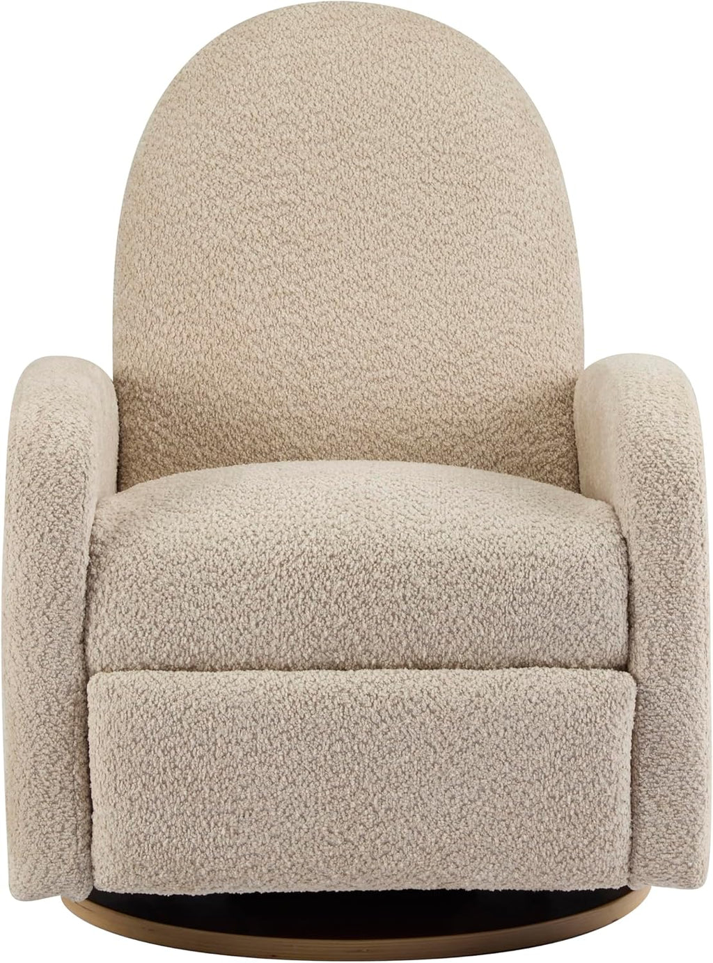 Merax Boucle 360 Swivel & Glider Recliner Chair, Soft Bedroom Sofa Chair with with Thicker Seat Cushion, Modern Home Theater Seating for Living Room Almond