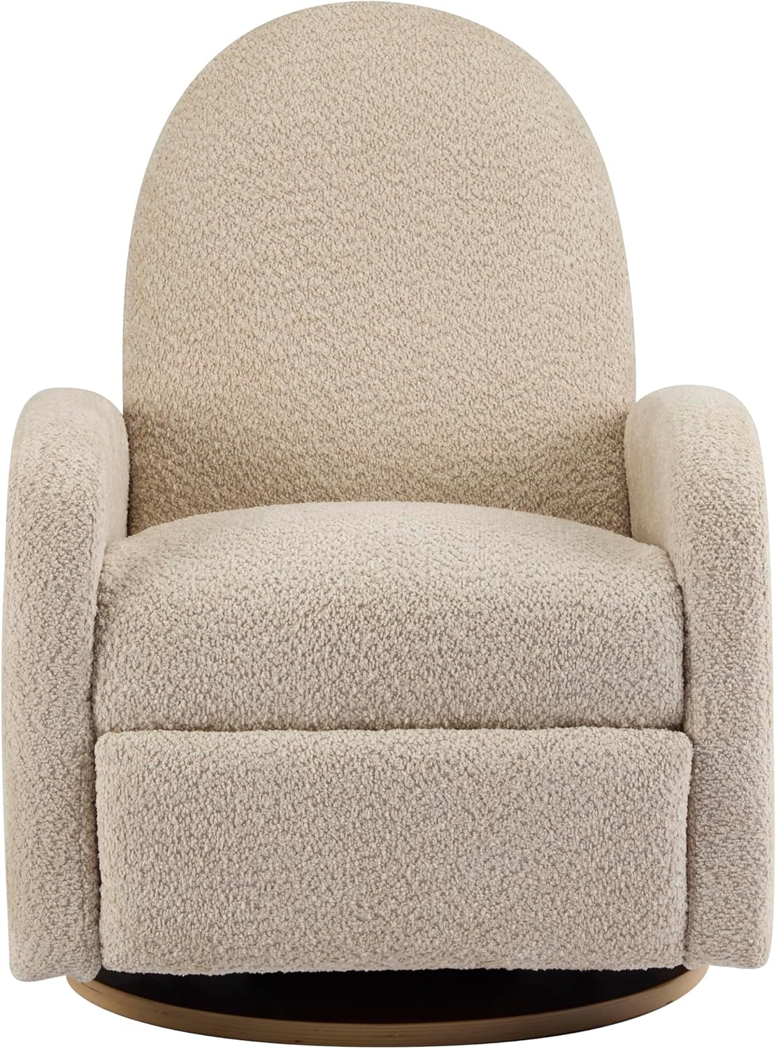 Merax Boucle 360 Swivel & Glider Recliner Chair, Soft Bedroom Sofa Chair with with Thicker Seat Cushion, Modern Home Theater Seating for Living Room Almond