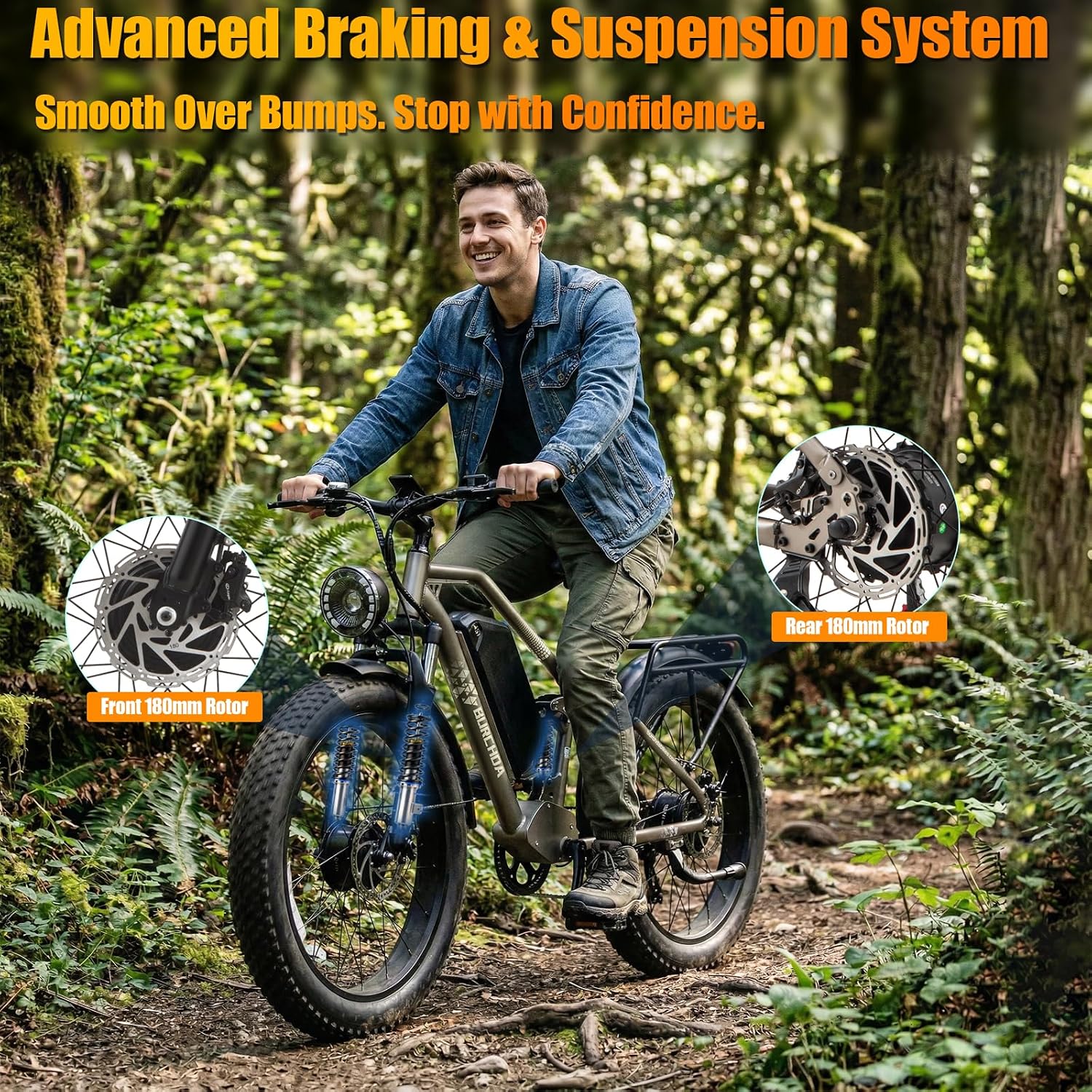 2026 Dual Motor Electric Bike for Adults AWD 5000W/3000W Peak 40 MPH/30 MPH E Dirt Bike, 52V/48V Removable Battery 65/80/150 Miles Max Long Range with Full Suspension 26' Fat Tires Mountain Bike