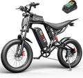 Rakowe Electric Bike for Adults, 2000W Peak Motor, 20' Fat Tire Electric Dirt Bike, 48V Removable Battery, Up to 34MPH & 80 Miles, Hydraulic Disc Brakes, Full Suspension, 7-Speed Ebike