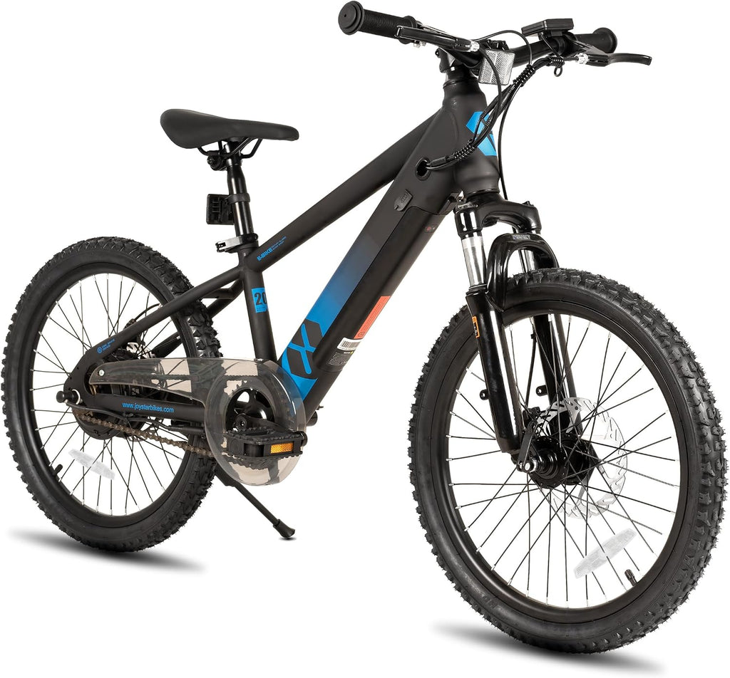 JOYSTAR 20 26 Inch Electric Bike for Kids Teens Ages 6+ with 250W/500W Brushless Motor, Electric Mountain Bicycle with Removable Battery, Safe Children Ebikes with Dual Disc Brakes