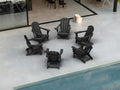 Ciokea Folding Adirondack Chair 6 Pack, Patio Adirondack Chair Weather Resistant, Plastic Fire Pit Chair with Cup Holder, Lawn Chair for Outdoor Porch Garden Backyard Deck (Black)
