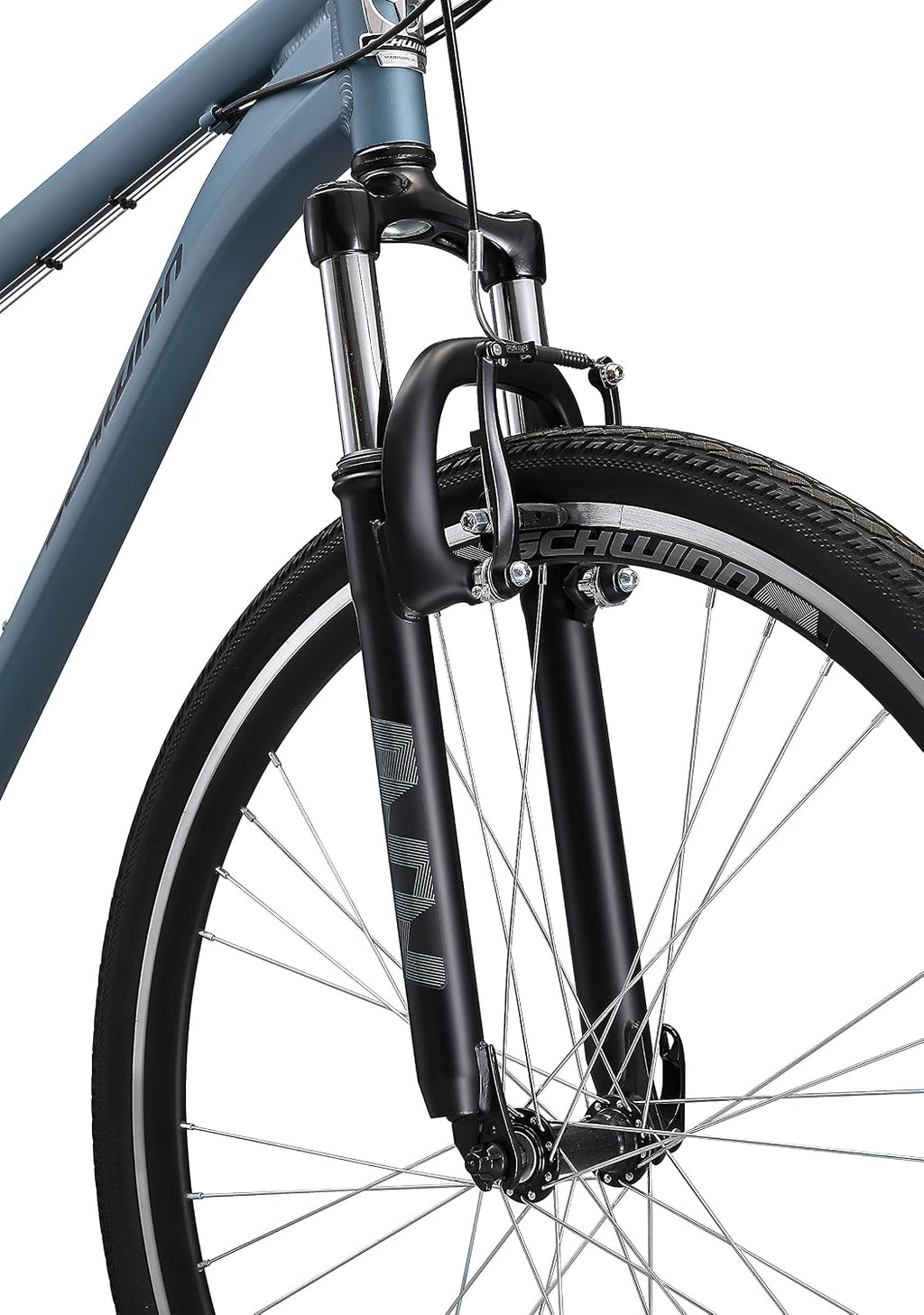 Schwinn Network 3.5 Hybrid Bike, Mens and Womens Bike, 21-Speed Hybrid Bicycle, Aluminum Frame, Suspension Seat, Alloy Linear Pull Brakes, Adult Bicycle