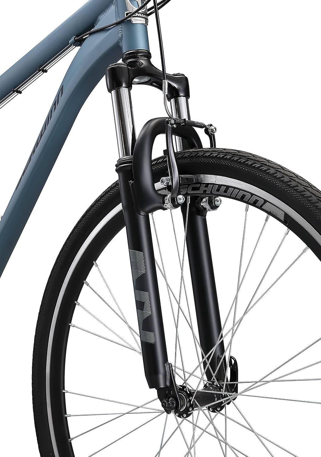 Schwinn Network 3.5 Hybrid Bike, Mens and Womens Bike, 21-Speed Hybrid Bicycle, Aluminum Frame, Suspension Seat, Alloy Linear Pull Brakes, Adult Bicycle