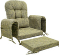 SINOSSO Glider Rocker Cushion Set (5 Pcs), Soft Blended Fabric High-Density Support Foam Seat Cushions with Ties, Fits Rocking Chair/Nursery Glider & Ottoman, Yellow