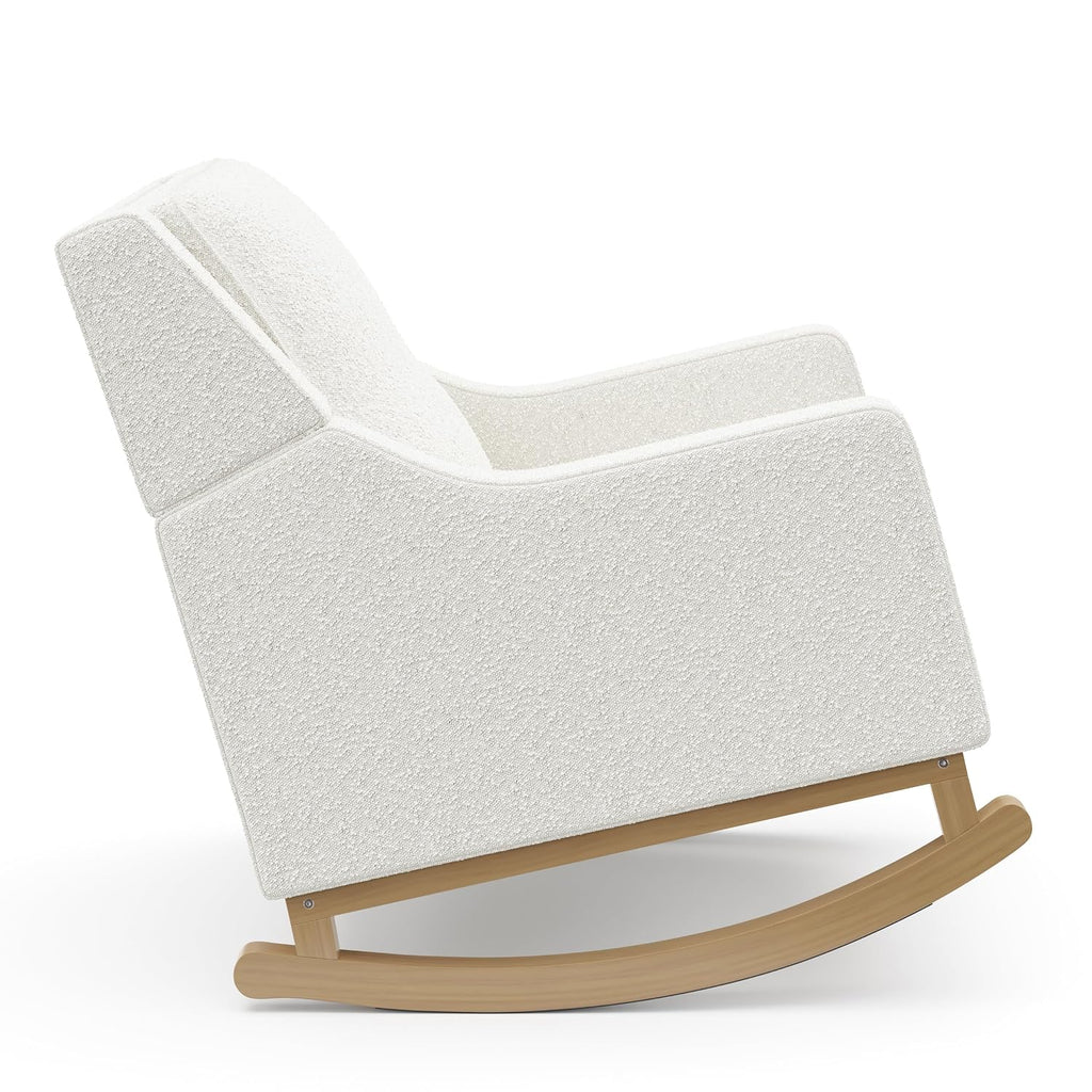 Storkcraft Pasadena Nursery Rocker (Ivory Boucle with Driftwood) - Upholstered, Rocking Chair for Nursery, Gentle Rocking Motion, Solid Wood Base
