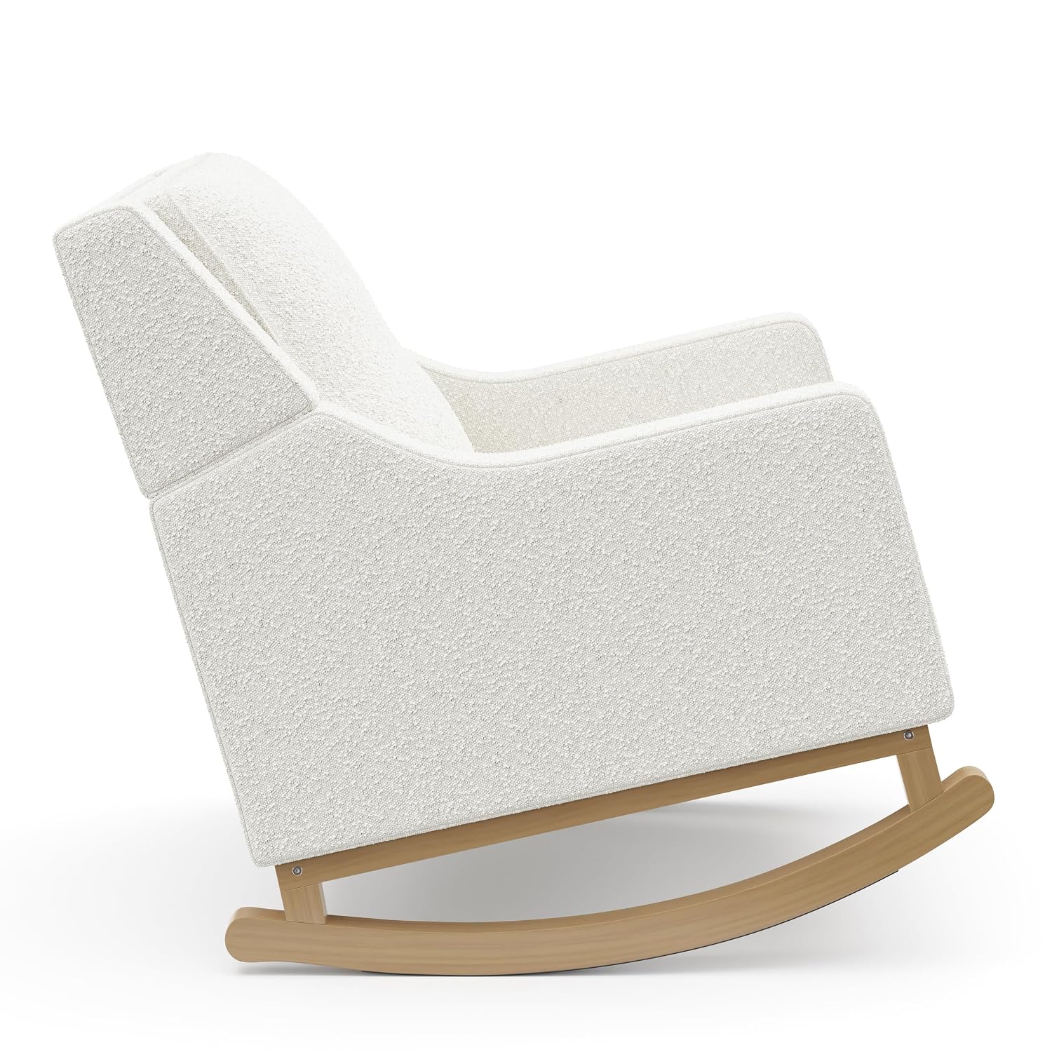 Storkcraft Pasadena Nursery Rocker (Ivory Boucle with Driftwood) - Upholstered, Rocking Chair for Nursery, Gentle Rocking Motion, Solid Wood Base
