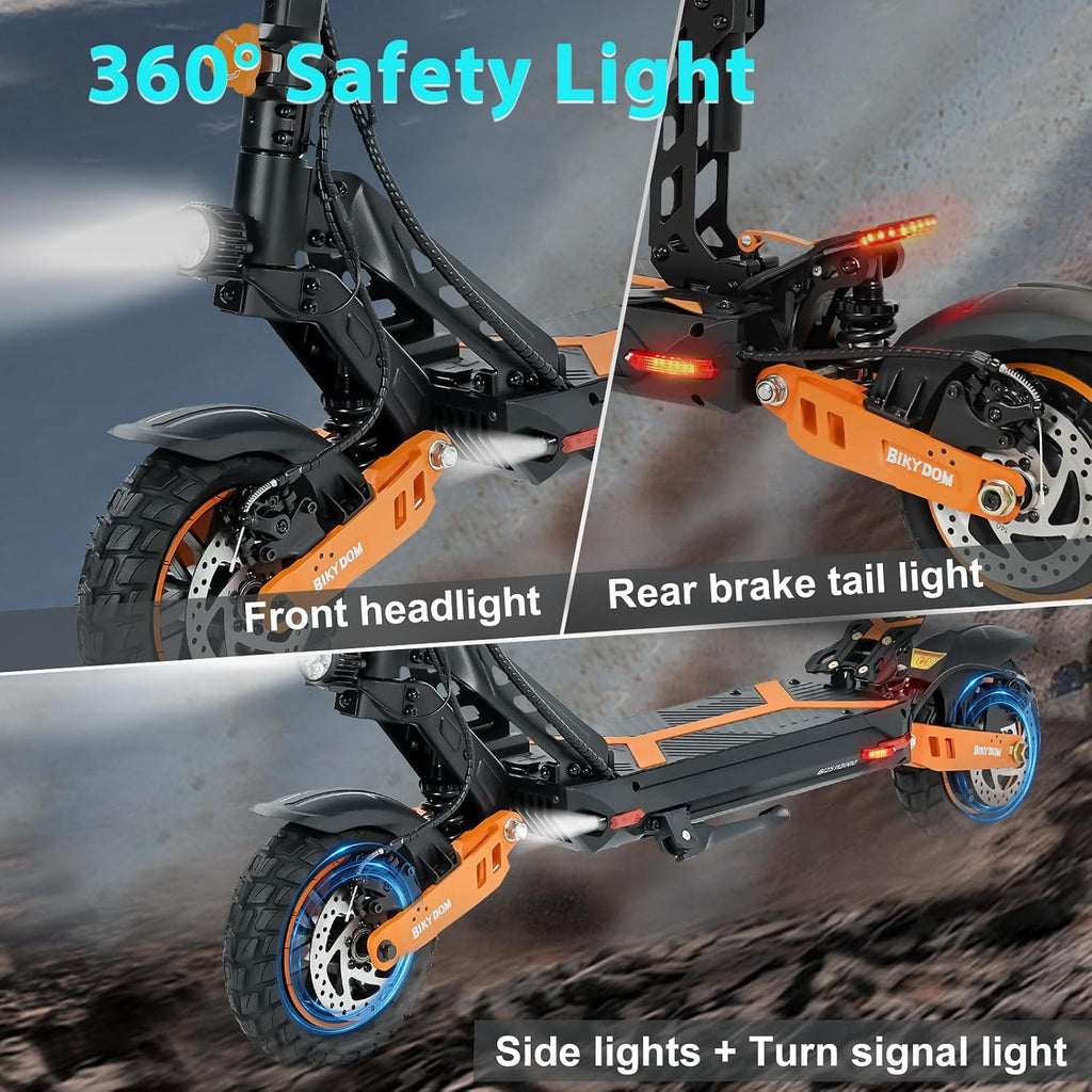 Electric Scooter Adults, 1600 W Motor Up to 50 Miles Range & 40 MPH Top Speed, 10' Off Road Tire Folding E-Scooter with Detachable Seat for Teen Commuting (UL 2272tested)