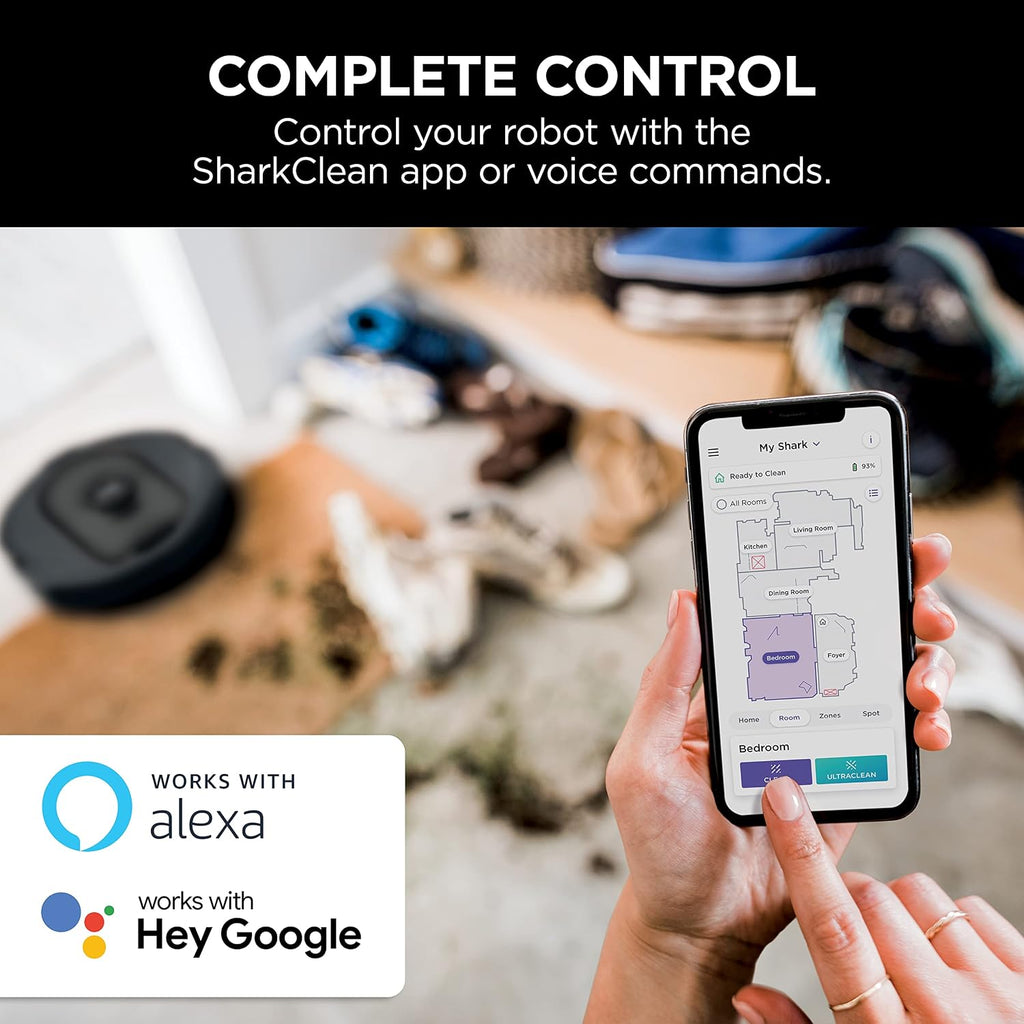 Shark R-AV2501S HEPA Self-Empty Base, Bagless, 30-Day Capacity LIDAR Navigation Perfect for Pet Hair AI Robot Vacuum, Black - Certified Refurbished