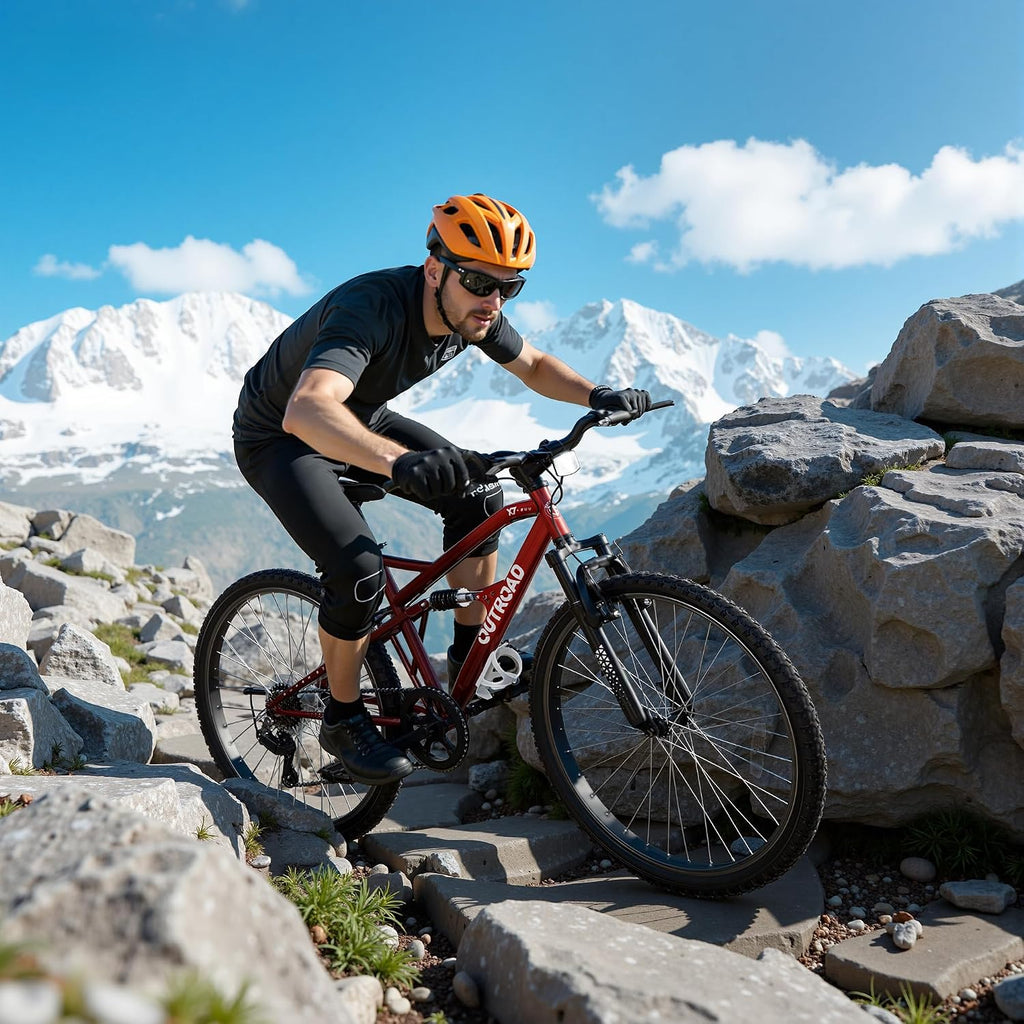 Betterland 26 Inch Mountain Bike with Adjustable Ergonomic Seat, 7/21 Speed Adult Bike with Dual V Brakes, Outdoor Cycling Bike with High Carbon Steel Frame and Front Suspension